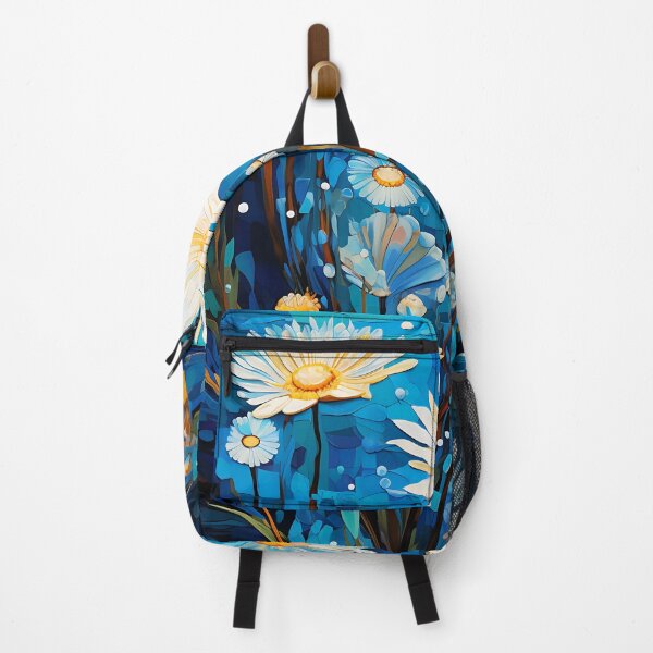 Item preview, a blue abstract flower painting by person designed and sold by ArtisimoStudio.
