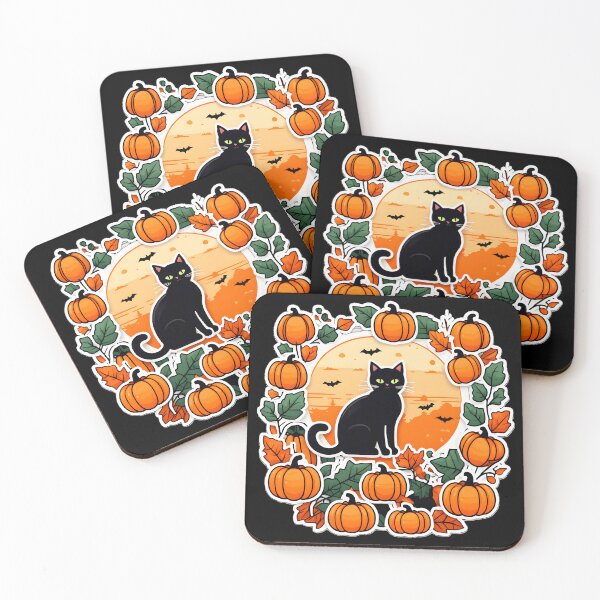 Item preview, Halloween Kitty and Pumpkins 2 designed and sold by bethdaydreamzz.