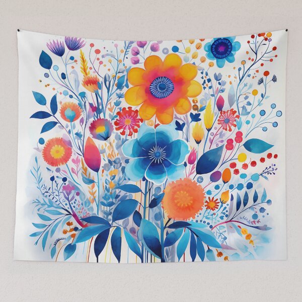 Item preview, a blue flower painting designed and sold by ArtisimoStudio.