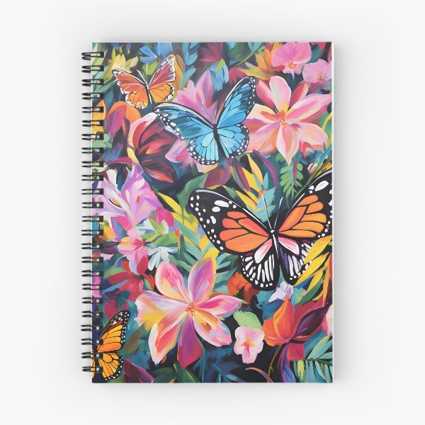 Item preview, a colorful painting of flowers and butterflies designed and sold by ArtisimoStudio.