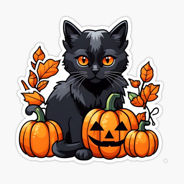 STICKERS x 10 Cat Kitty Vintage Pumpkin Teacup DJ Kitten Cartoon