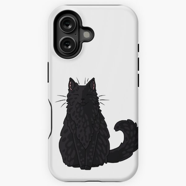 Item preview, Stylized Fluffy Black Cat designed and sold by thegreyfeather.