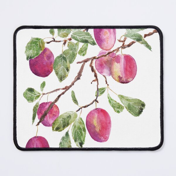 Item preview, reddish purple plum branch watercolor hand painted  designed and sold by ColorandColor.