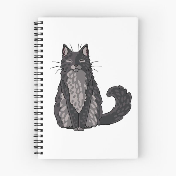 Item preview, Stylized Fluffy Smoky Grey Cat designed and sold by thegreyfeather.