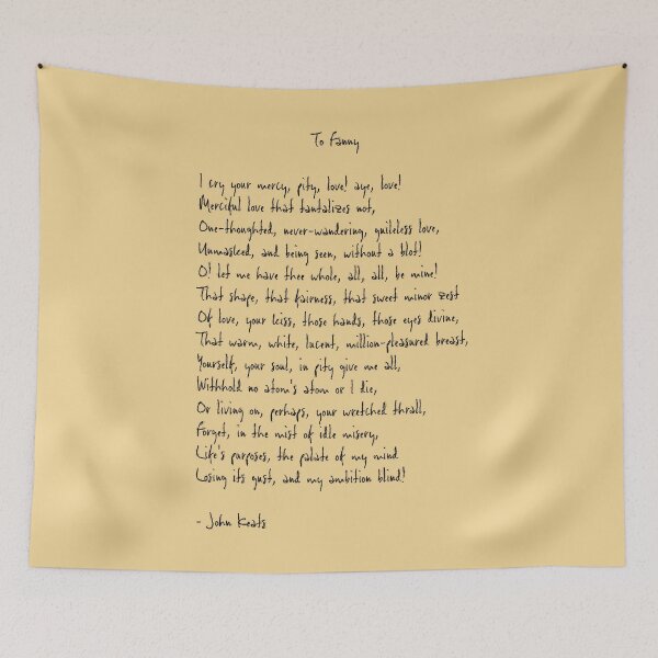Item preview, To Fanny by John Keats Poem designed and sold by FireflyStudi0s.