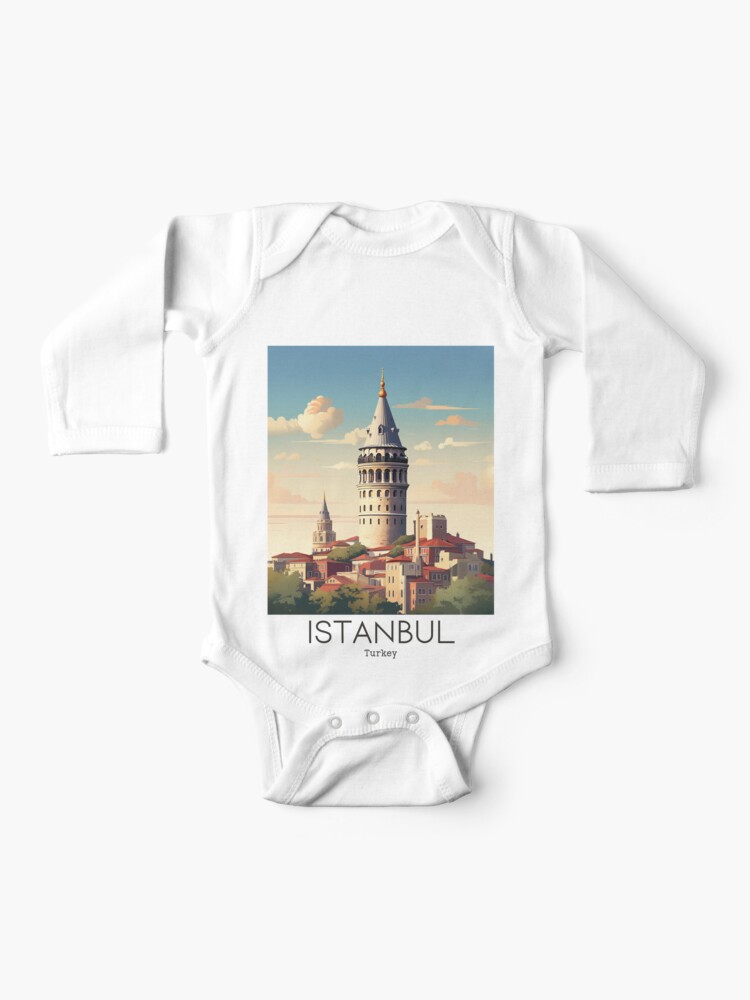 A Vintage Travel Illustration of Istanbul - Turkey | Baby One-Piece