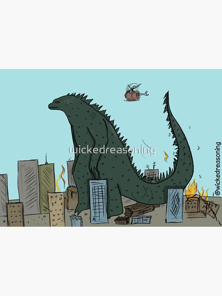 Godzilla Sticker by Affengeist