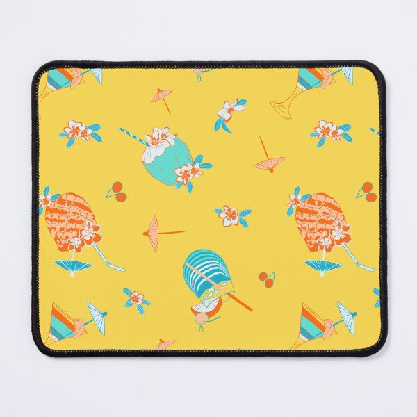 Item preview, Island Escapes: A Medley of Exotic Tropical Drinks with pinacolada and coconut juice in yellow aqua designed and sold by Jean-Pham.