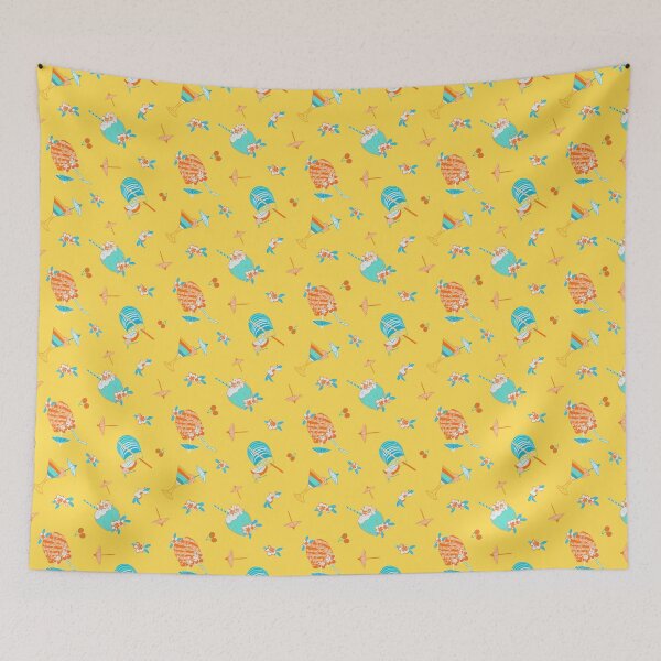 Item preview, Island Escapes: A Medley of Exotic Tropical Drinks with pinacolada and coconut juice in yellow aqua designed and sold by Jean-Pham.
