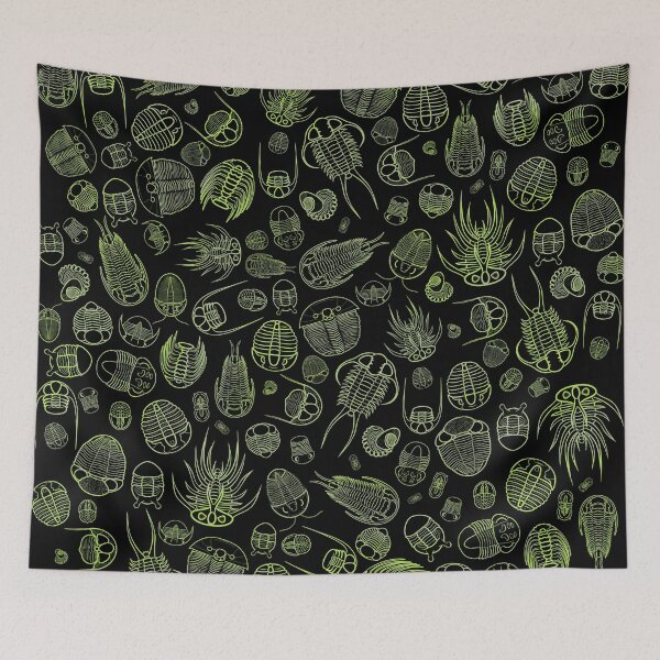 Item preview, Trilobite Pattern (square, green & black) designed and sold by EmiliaMoscovich.