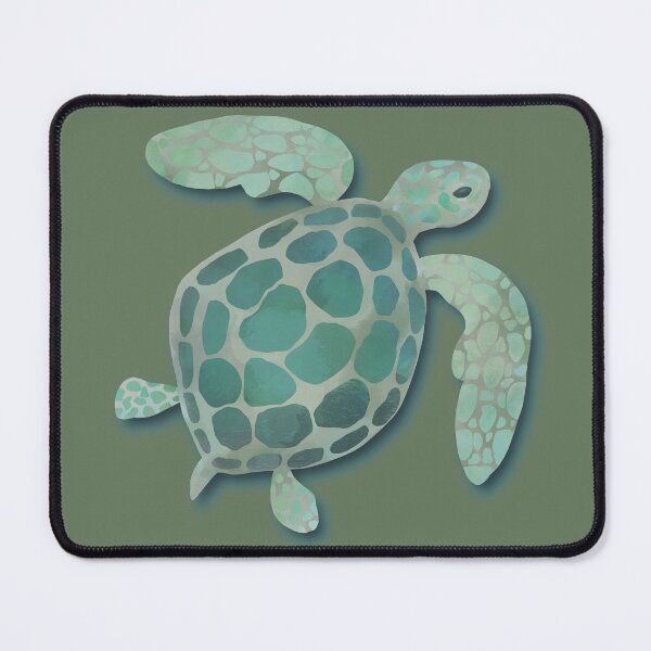 Item preview, Watercolor Sea Turtle on Dark Olive Green designed and sold by RegalitosParaTi.
