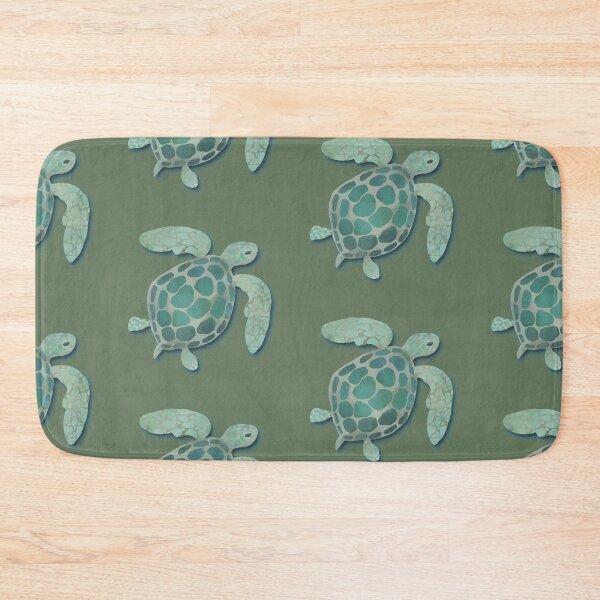 Item preview, Watercolor Sea Turtle on Dark Olive Green designed and sold by RegalitosParaTi.