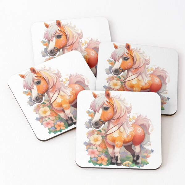 Item preview, Fantasy Falabella Miniature Horse on Colorful Flower Meadow designed and sold by YourNameMatters.