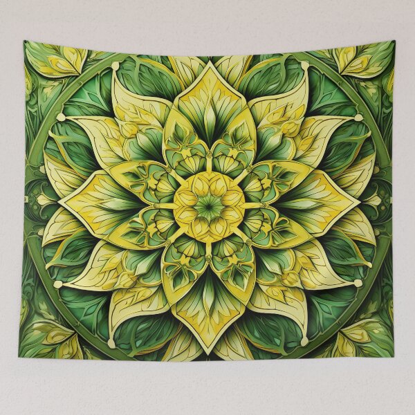 Item preview, Yellow And Green Kaleidoscope designed and sold by Yannick Steyaert.