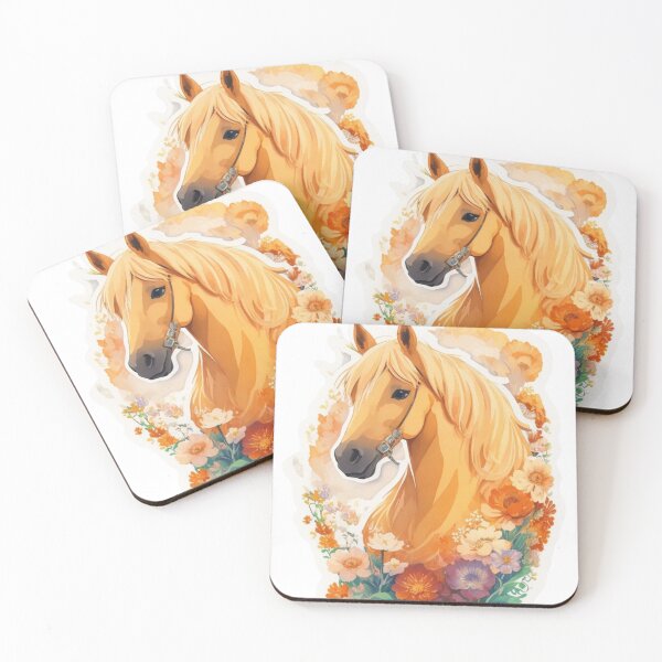 Item preview, Haflinger Horse Portrait on Colorful Flower Meadow designed and sold by YourNameMatters.