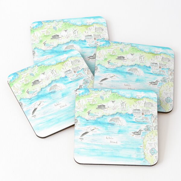 Item preview, Rathlin Island illustrated Map designed and sold by DebTheZeb.