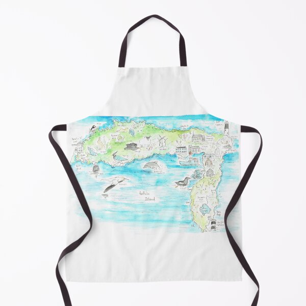 Item preview, Rathlin Island illustrated Map designed and sold by DebTheZeb.