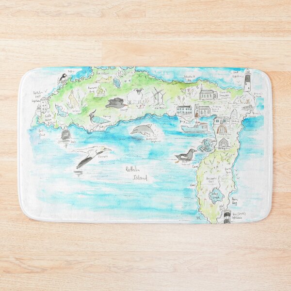 Item preview, Rathlin Island illustrated Map designed and sold by DebTheZeb.