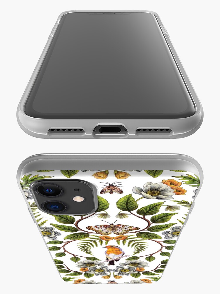 Alternate view of Spring Reflection - Floral/Botanical Pattern w/ Birds, Moths, Dragonflies & Flowers iPhone Case & Cover
