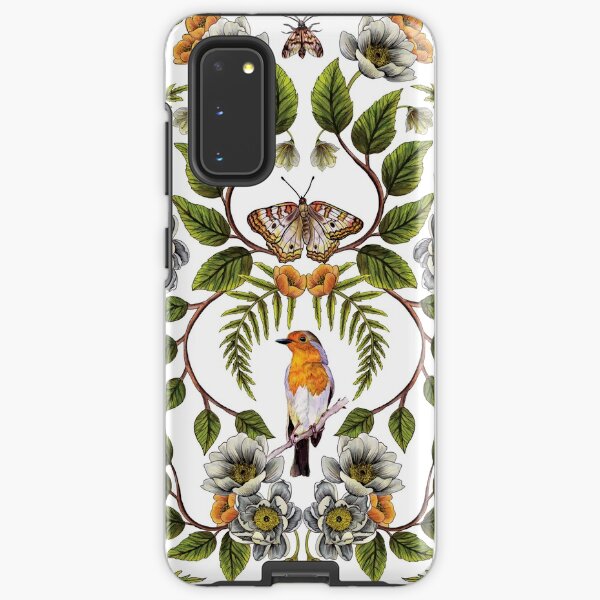 Spring Reflection - Floral/Botanical Pattern w/ Birds, Moths, Dragonflies & Flowers Samsung Galaxy Tough Case