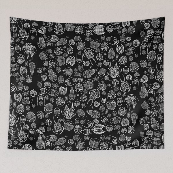 Item preview, Trilobite Pattern (square, white & black) designed and sold by EmiliaMoscovich.