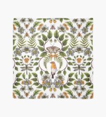 Spring Reflection - Floral/Botanical Pattern w/ Birds, Moths, Dragonflies & Flowers Scarf