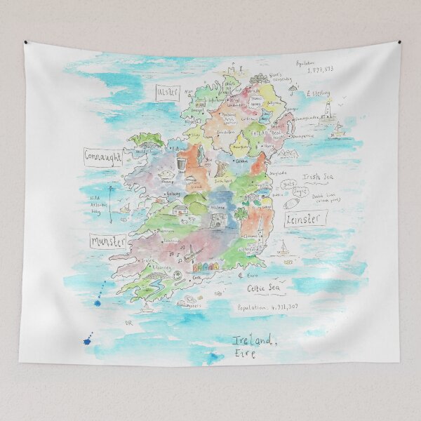 Item preview, Illustrated Map of Ireland designed and sold by DebTheZeb.