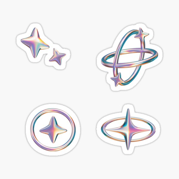 Holographic Cyber Y2K Aesthetic Sticker : r/artstore