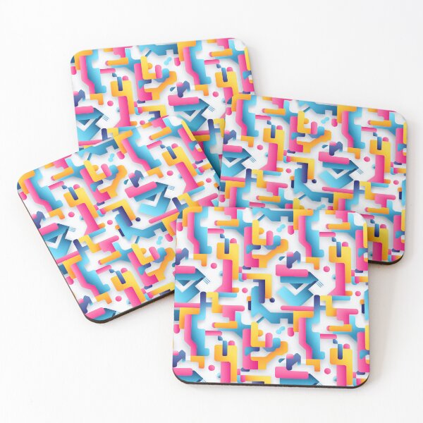 Item preview, Pink, Blue, and Yellow Abstract Shapes designed and sold by EvokeArtisan.
