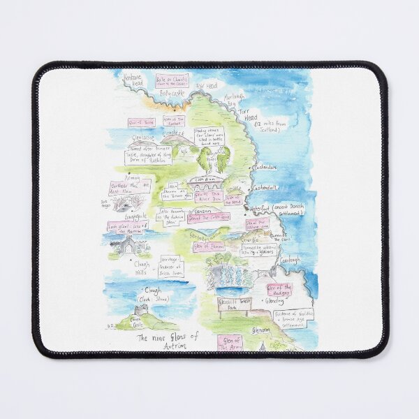 Item preview, Nine Glens of Antrim Illustrated Map designed and sold by DebTheZeb.