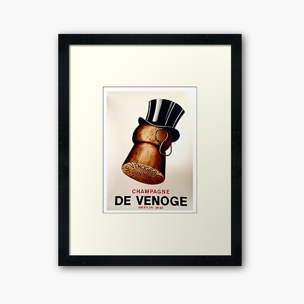 Vintage French Champagne Poster Framed Art Print