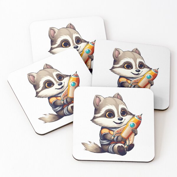 Item preview, Cute Baby Raccoon with a Rocket designed and sold by CoolCarVideos.