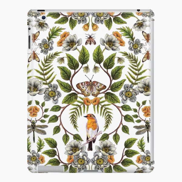 Spring Reflection - Floral/Botanical Pattern w/ Birds, Moths, Dragonflies & Flowers iPad Snap Case