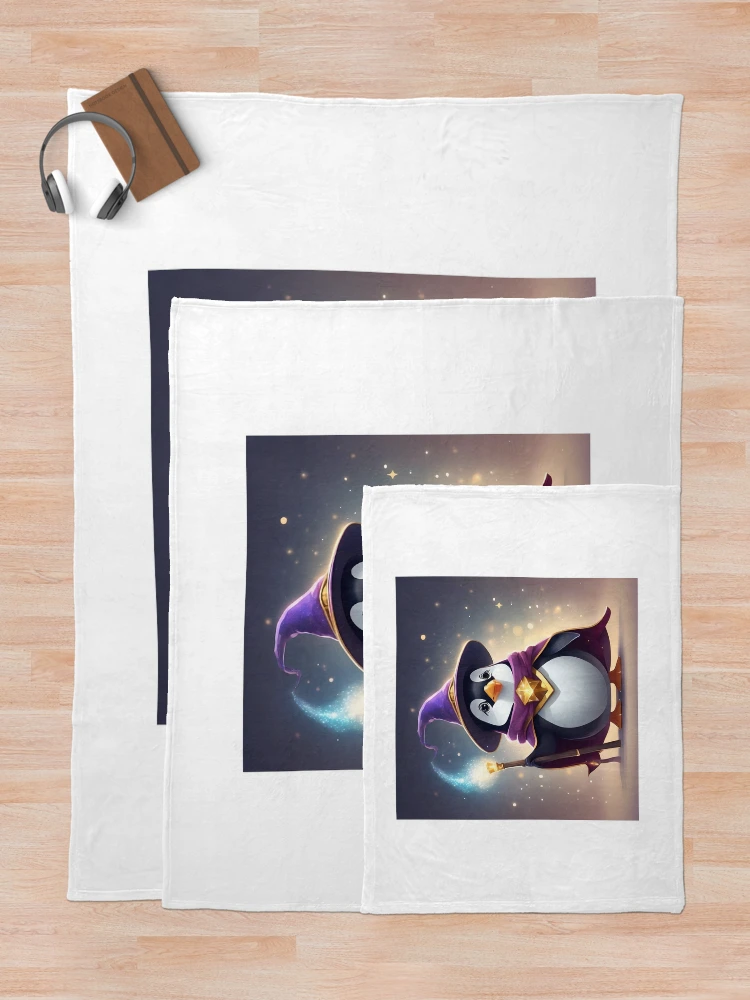 Thumbnail 5 of 6, Throw Blanket, Wizard Penguin designed and sold by AbsoluteA.