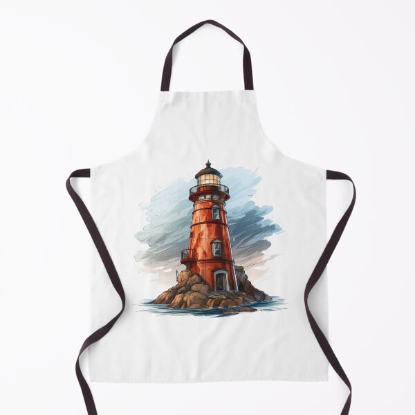Item preview, Tall Red Digital Cartoonish Realistic Lighthouse designed and sold by kualio.