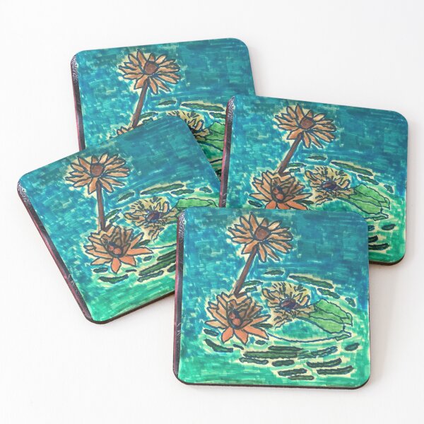 Item preview, Three Flowers In A Pond designed and sold by PodmenikArt.