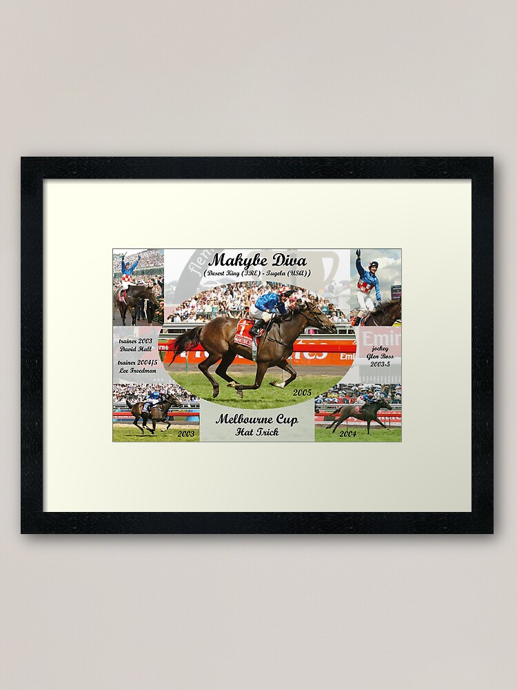 Alternate view of Makybe Diva Melbourne Cup Hat Trick Framed Art Print