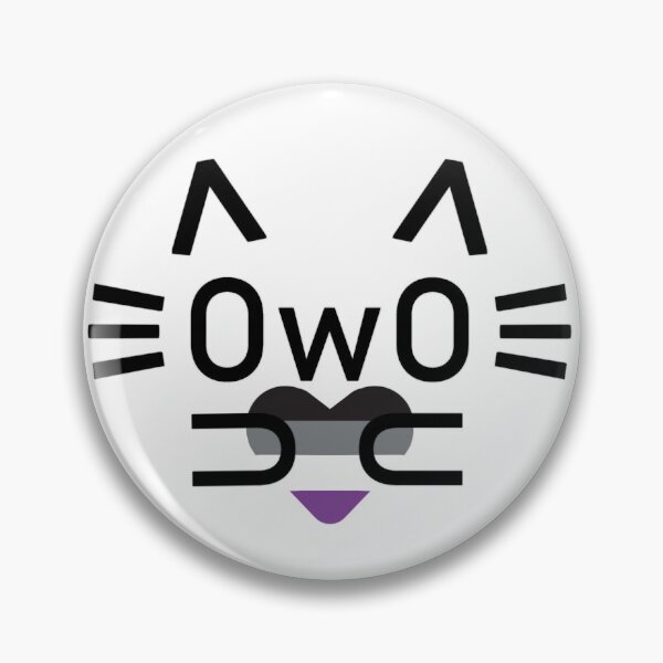 Item preview, Asexual pride OwO cat (black) designed and sold by MeepDaHusky.