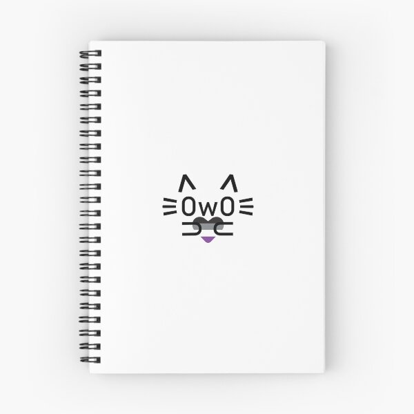 Item preview, Asexual pride OwO cat (black) designed and sold by MeepDaHusky.