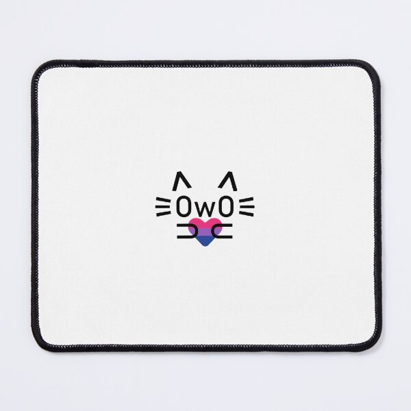 Item preview, Bisexual pride OwO cat (black) designed and sold by MeepDaHusky.