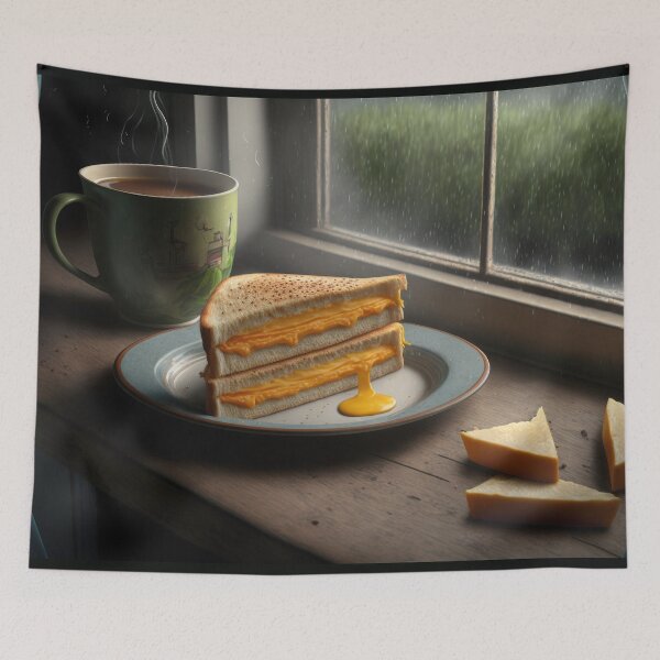 Item preview, Rainy Day Grilled Cheese with Green Mug designed and sold by Shannon Hilson.
