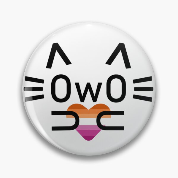 Item preview, Lesbian pride OwO cat (black) designed and sold by MeepDaHusky.