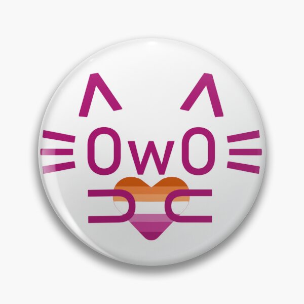 Item preview, Lesbian pride OwO cat (pink) designed and sold by MeepDaHusky.