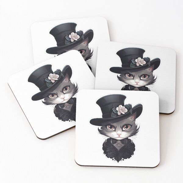 Item preview, Black and white cat sticker, elegant cat sticker, cat dressed smart designed and sold by MonicaGoDesign.