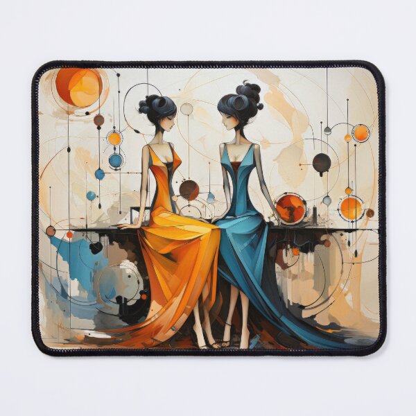 Item preview, women in conversation designed and sold by Stroka-AI-Art.