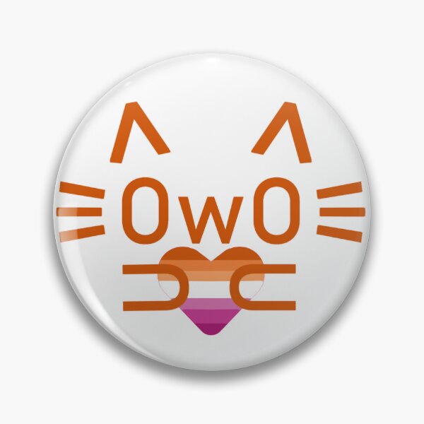 Item preview, Lesbian pride OwO cat (orange) designed and sold by MeepDaHusky.