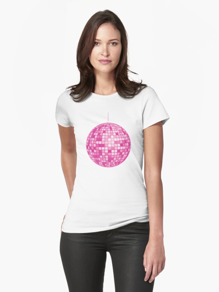 Pink Disco Ball, Mirror Ball, Retro, 70s, 80s,' Women's T-Shirt