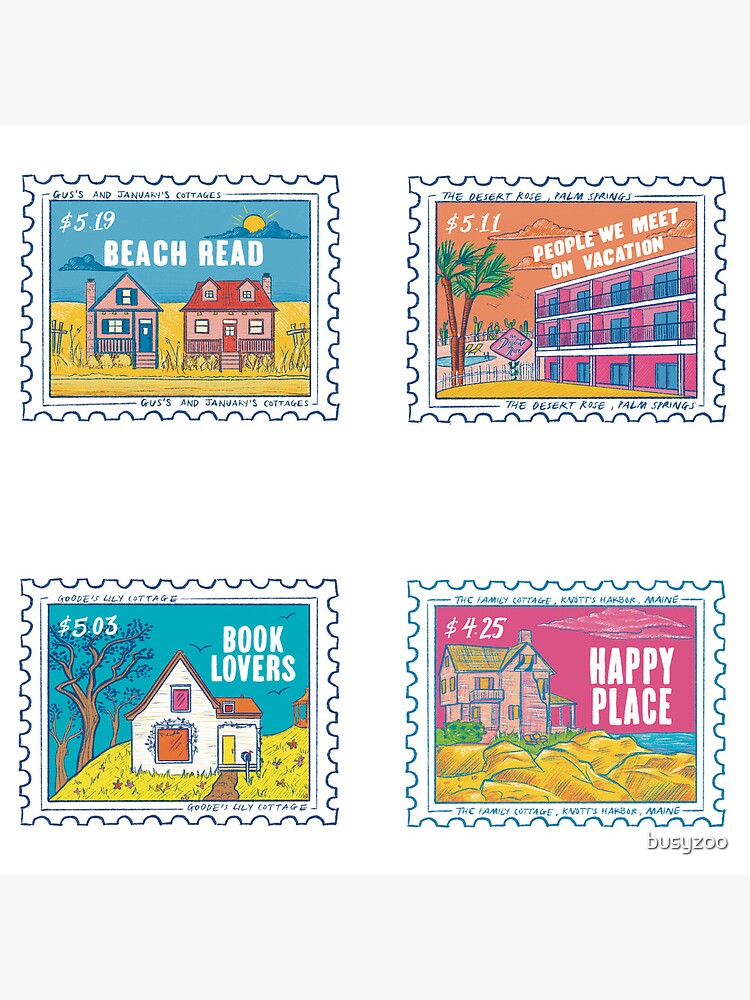 Emily Henry Mini Stamps 4 Pack Greeting Card for Sale by busyzoo