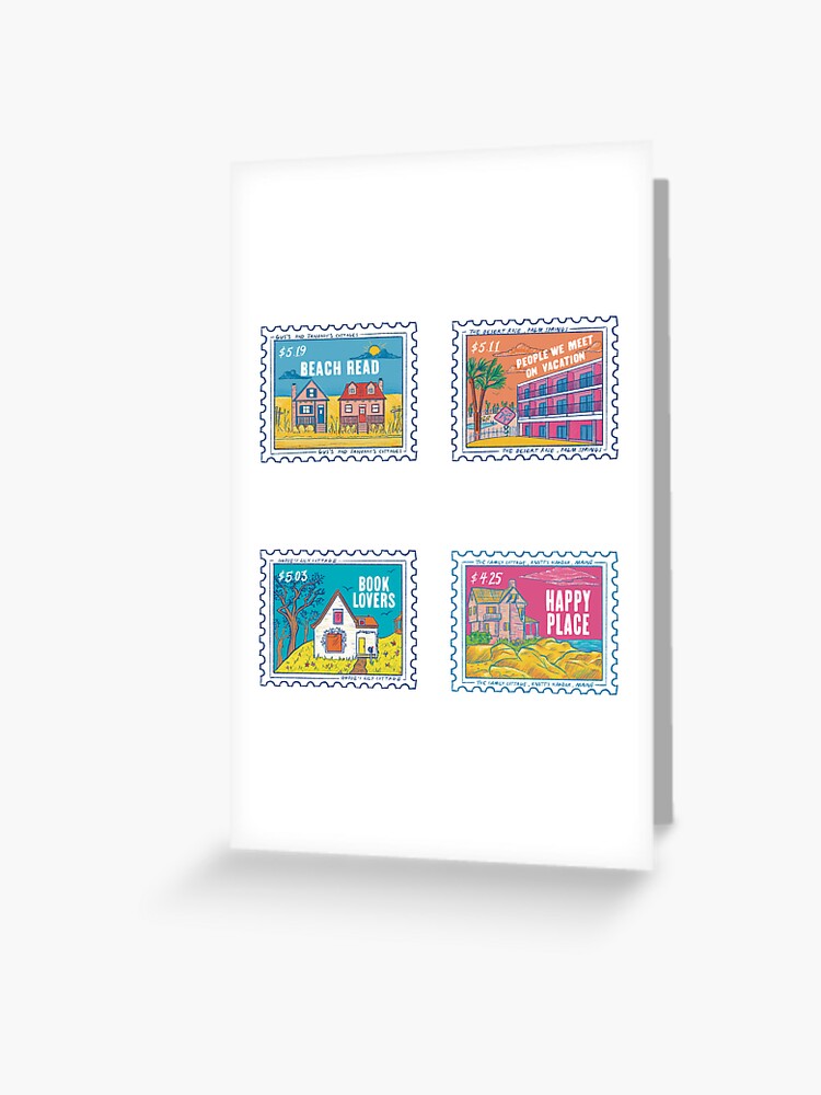 Emily Henry Mini Stamps 4 Pack Sticker for Sale by busyzoo