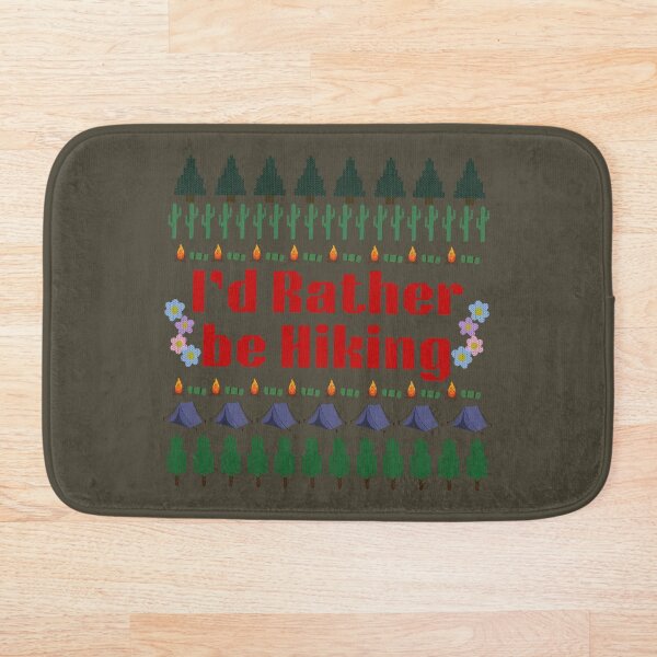 Item preview, I’d Rather be Hiking, Ugly Christmas Sweater, Camping Sweater, green designed and sold by ChromaCass.